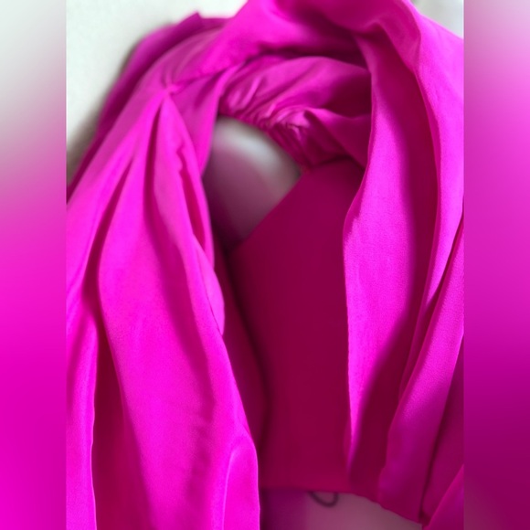 Acler AUS Franklin Magenta Off the Shoulder Pleated Bubble Top AU Fashion Week 4 - Picture 5 of 14